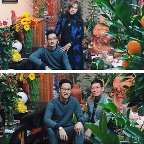 JV khoe ảnh chụp cùng bố mẹ.