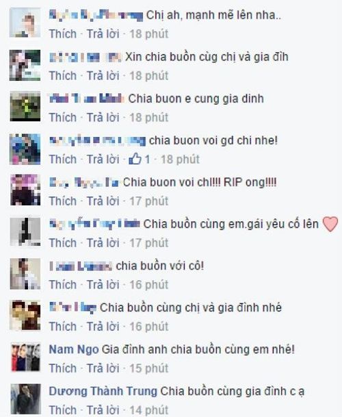Bạn bè và các fan gửi lời chia buồn, động viên đến Maya.