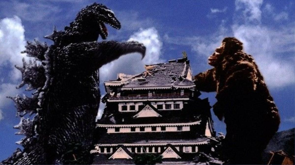 Godzilla, thành Osaka và King Kong trong bản phim Nhật năm 1962.